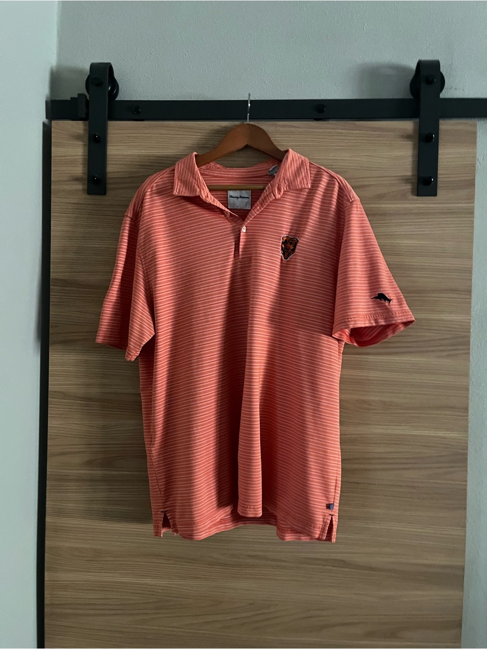Chicago Bears Tommy Bahama Striped Coral Polo